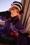 bed cosplay dress eva_beatrice gloves hat orange_hair petticoat saku shawl umineko_no_naku_koro_ni rating:Safe score:0 user:nil!