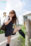 blouse bookbag kimura_maho kneesocks pleated_skirt school_uniform skirt vest rating:Safe score:0 user:nil!