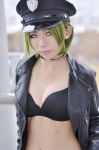 bra choker cosplay gloves green_hair leather_jacket marin_(ii) police_hat white_eyes yurikawa_midori zombie-ya_reiko rating:Safe score:1 user:pixymisa