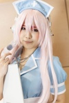 clipboard cosplay nitro_super_sonic nurse nurse_cap nurse_uniform pink_eyes pink_hair stethoscope super_soniko tarou rating:Safe score:0 user:pixymisa