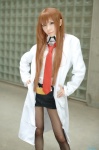 blouse cosplay hayase_ami lab_coat makise_kurisu pantyhose shorts steins;gate tie rating:Safe score:4 user:nil!