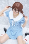 aopi cosplay glasses hirasawa_yui kneesocks k-on! pantyhose sailor_dress sheer_legwear twin_braids rating:Safe score:0 user:nil!