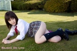 ass blouse bookbag costume kawamura_yumi kneesocks pleated_skirt school_uniform skirt rating:Safe score:3 user:nil!