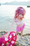 anya_alstreim beach cleavage code_geass cosplay croptop hairband miniskirt ocean pink_hair skirt striped tatsuki wet rating:Safe score:1 user:nil!