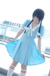 akiyama_mio cosplay dress dress_lift kneesocks k-on! twin_braids yaya rating:Safe score:2 user:nil!