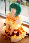 ahoge cosplay green_hair macross macross_frontier microphone miniskirt ranka_lee skirt tank_top thighhighs toujou_ren rating:Safe score:0 user:nil!