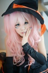 boots choker cosplay detached_sleeves dress dust original pink_hair twintails witch_hat rating:Safe score:0 user:nil!