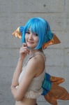 blouse blue_hair cosplay dragon_quest_x fins headband midriff sakiho weddie rating:Safe score:0 user:pixymisa