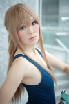 akitsu_honoka asuna_(sao) blonde_hair cosplay swimsuit sword sword_art_online rating:Safe score:1 user:pixymisa