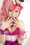 bra choker cleavage cosplay dress hat momose_riyu original pink_hair side_ponytail rating:Safe score:5 user:xkaras