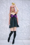 aayame_i cleavage cosplay crown dress izumi_ayame megurine_luka pink_hair thighhighs vocaloid world_is_mine_(vocaloid) zettai_ryouiki rating:Safe score:2 user:DarkSSA