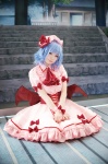 blue_hair cosplay dress gero_gohan hat remilia_scarlet touhou wings rating:Safe score:3 user:nil!