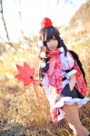 amatsuka_miyu blouse cosplay fan pleated_skirt scarf shameimaru_aya skirt skirt_lift tokin_hat touhou wings rating:Safe score:0 user:nil!