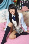bed blouse kneesocks pleated_skirt school_uniform shiina_momo skirt sweater_vest rating:Safe score:0 user:nil!