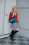 aisaka_taiga blazer blonde_hair blouse bookbag cosplay pleated_skirt school_uniform shinguu_naoki skirt thighhighs toradora! zettai_ryouiki rating:Safe score:0 user:nil!