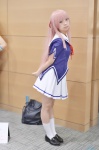 cosplay fuyuumi_ai okayu_(ii) ore_no_kanojo_to_osananajimi_ga_shuraba_sugiru pantyhose pink_hair pleated_skirt sailor_uniform school_uniform sheer_legwear skirt socks rating:Safe score:0 user:nil!