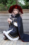 aki_(iv) black_legwear blonde_hair cape cosplay dress jacket original pantyhose wand witch_hat rating:Safe score:0 user:nil!