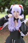 apron cosplay detached_sleeves dress hair_ribbons hanyuu higurashi_no_naku_koro_ni horns purple_hair twintails waitress waitress_uniform yuuki rating:Safe score:0 user:nil!