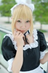 apron blonde_hair cosplay dress fate/series fate/stay_night hairband hazuki_minami maid maid_uniform saber rating:Safe score:0 user:nil!