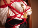 bound cosplay detached_sleeves kantai_collection kimono kongou_(kantai_collection) miko pleated_skirt rokaku rope saku skirt rating:Safe score:2 user:nil!
