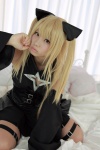 bed blonde_hair cosplay detached_sleeves dress enako golden_darkness hairbows to_love-ru twintails rating:Safe score:1 user:nil!