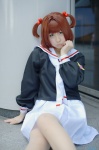 cardcaptor_sakura cosplay hiroron kinomoto_sakura pantyhose pleated_skirt sailor_uniform school_uniform skirt twintails rating:Safe score:0 user:nil!