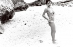 beach bikini black_&_white cleavage kawamura_yukie swimsuit rating:Safe score:0 user:nil!