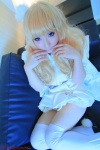 blonde_hair cape cosplay deep_rabbit dress macross macross_frontier macross_frontier:_itsuwari_no_utahime saku sheryl_nome thighhighs zettai_ryouiki rating:Safe score:0 user:nil!