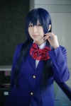 blazer blouse blue_hair cosplay love_live!_school_idol_project narihara_riku school_uniform sonoda_umi rating:Safe score:0 user:nil!