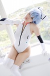 animal_ears ayanami_rei bathroom bathtub blue_hair bodysuit cat_ears chocoball chokoa_hokan_keikaku cosplay elbow_gloves gloves neon_genesis_evangelion pantyhose sheer_legwear thighhighs rating:Safe score:2 user:nil!