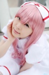 cosplay crosscrossplay dress mashiro_ayaki nurse nurse_cap nurse_uniform pantyhose pink_hair princess_princess yukata_mikoto rating:Safe score:0 user:nil!