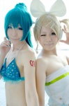 bikini cosplay front-tie_top haruka hatsune_miku kagamine_rin project_diva swimsuit vocaloid yuyu_kaname rating:Safe score:4 user:nil!