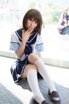 anegasaki_nene blouse cosplay kneesocks love_plus pleated_skirt rinami sailor_uniform scarf school_uniform skirt rating:Safe score:2 user:pixymisa