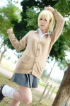 blonde_hair blouse cardigan cosplay ichigo_100 loose_socks nishino_tsukasa pleated_skirt school_uniform shii skirt socks rating:Safe score:2 user:nil!