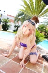 bikini cleavage cosplay garter macross macross_frontier multi-colored_hair pool sachi_budou sheryl_nome sunglasses swimsuit rating:Safe score:0 user:nil!