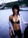 bikini_top blouse cleavage denim kosaka_yuka ns_eyes_310 open_clothes shorts swimsuit wet rating:Safe score:1 user:nil!