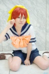 baka_to_test_to_shoukanjuu boo cosplay hairbow pleated_skirt sailor_uniform school_uniform shimada_minami skirt socks rating:Safe score:0 user:nil!