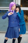 blazer blouse cosplay hayase_ami kajiki_yumi kneesocks pleated_skirt purple_hair saki_(manga) sayu school_uniform skirt tie touyoko_momoko rating:Safe score:1 user:nil!
