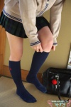 blouse bookbag cardigan kneesocks mizuki_(ii) pleated_skirt school_uniform skirt rating:Safe score:0 user:nil!