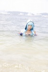 asakura_kana beach blue_hair cosplay croptop gundam msm-07_z'gok ocean tank_top wet rating:Safe score:0 user:nil!