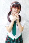 blouse cosplay glasses hairband maitako makinami_mari_illustrious neon_genesis_evangelion pleated_skirt rebuild_of_evangelion school_uniform skirt tie twintails rating:Safe score:0 user:pixymisa