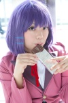 blazer blouse chocolate cosplay machako mm! purple_hair ribbon_tie school_uniform yuuno_arashiko rating:Safe score:0 user:pixymisa