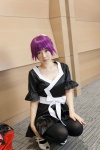 bakemonogatari black_legwear cosplay dress pantyhose purple_hair reco senjougahara_hitagi rating:Safe score:2 user:pixymisa