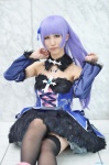 aikatsu! black_legwear corset cosplay detached_sleeves hikami_sumire miniskirt pantyhose purple_hair sheer_legwear shizuuka skirt thighhighs zettai_ryouiki rating:Safe score:0 user:nil!