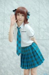 amami_haruka blouse cosplay hairbows idolmaster pleated_skirt school_uniform skirt tie yuki_ringo rating:Safe score:0 user:nil!
