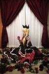 blazblue blonde_hair cosplay gown hachimaru hairbows rachel_alucard twintails rating:Safe score:0 user:nil!