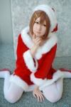 cosplay hair_clips hayashida_azu hirasawa_yui k-on! pantyhose santa_costume stocking_cap white_legwear rating:Safe score:0 user:pixymisa