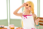 bakemonogatari blonde_hair cosplay doughnut dress nisemonogatari oshino_shinobu suu rating:Safe score:0 user:pixymisa