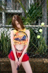 anzu_sayuri bikini shorts side-tie_bikini swimsuit tank_top tennis_racket torn_clothes rating:Safe score:2 user:nil!