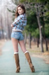 ass blouse boots denim high_heels hwang_in-ji shorts rating:Safe score:2 user:mock